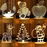 Strings navidad ornamenten 3D lamp acryl USB LED Night Lights Christmas Decorations for Home Wedding Party Decor Gifts Holiday Lighting