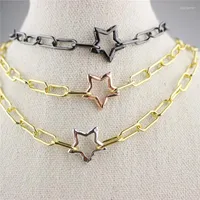Anh￤nger Halsketten 18inch 5pcs/Los Design plattierter Charme Halskette Bunte Sternform Fr￼hlingsverschluss Schmuck Gro￟handel Gro￟handel