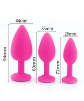 3pcSset Runyu Smooth Touch Anal Butt Plug avec Crystal Jewelry Silicone Anus No Vibrator Adults Toys Sex For Couples Woman Men Y11731412