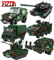 BZDA MILITAIRE TANKBOEKBOUWBOUDS PANZERHAUBITZE 2000 Tankvoertuigmodel Truck Bakstenen Speelgoed voor kinderen039S Jongens Gift Q06241030867