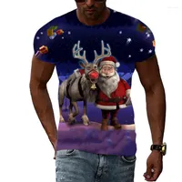 Erkek Tişörtleri 3D Baskı Gündelik Kısa Kollu T-Shirts Hip Hop T-Shirt Trend Yaratıcılık Noel Günü Grafik Yaz Moda