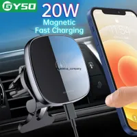 Szybkie ładowanie GYSO 20W Magnetyczna ładowarka samochodowa bezprzewodowa uchwyt na Magsafing Series iPhone 12 13 14 Pro Max Mini Qi ładowanie