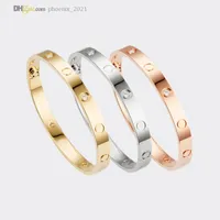 Carti Love Bracelets Mens Bangle Designer Pulsil para mujeres 4 Diamantes Joyas de lujo Titanio Acero Gold-Plated Never Fade No Gold/Silver/Rose 21621802