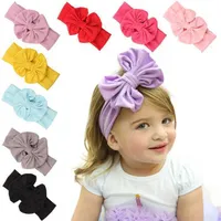 9 Colors Kids Cotton Bowknot Headband Cute Soild Color Soft Elastic Baby Hair Accessories Children Headdress