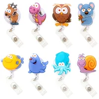 Key Rings The Cute Big Eye Animal Style Retractable Card Holder Badge Reel Nurse Exhibition Enfermera Girl And Boy Name Drop Delivery Smtgl