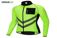 WOSAWE Men039s Windbreaker Reflective Jacket Windproof Cycling Jacket Women Rainproof MTB Road Bicycle High Visibility Rain1170304