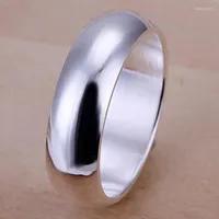 Wedding Rings Wholesale High Quality Silver Fashion Simple Round Circle For Women Party Jewelry Couple
