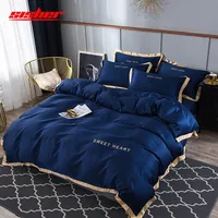 Sisher Luxury Bedding Set 4PCSフラットベッドシートブリーフ羽毛布団カバーセットキング快適なキルトカバークイーンサイズのベッドクロスリネンY200111229p