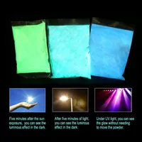 100 g gloeiende hemelsblauw Luminous Powder Phosphor Pigment Glow in Dark Dust Dust Powder Nail Glitter Pigment Nail Art Decorations297e