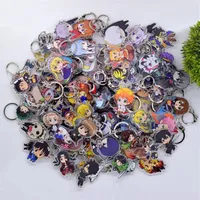 Keychains 100pcs lote cientos de estilos acrílico anime llavero accesorios de cadena de llave de chibi de alta calidad 27778