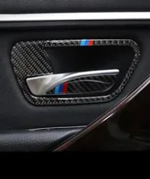 ملصق سيارة ألياف الكربون ملصق الباب الداخلي مقبض غطاء ملصقات وعاء الباب شارات لسيارات BMW 3 4 سلسلة 3GT F30 F31 F32 F34 S9629064