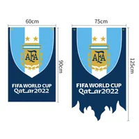 2x3 قدم 2.5 × 4 قدم كرة القدم العلم معلقة الأرجنتين راية 2022 قطر العالم لكأس كرة القدم فري