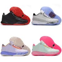 Chaussures Lebrons 20 Time Machine à peine vert multicolore Multial Might Soft Pink Sport Sneakers US 4-12