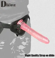 Diklove 21cm LONG Strap On Dildo for WomenLesbian Strapon Harness dildo pantis Sex Toys for Adult Game sex product Y1910244955464
