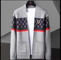 2022 가을 뉴 남자 스웨터 가디건 컬러 블로킹 스트라이프 재킷 지퍼 스웨터 잘 생기고 세련된 얇은 니트 스웨터 조류