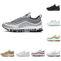 2023 Klasik 97 Sean Wotherspoon 97s Mens Koşu Ayakkabı Vaporları Üçlü Beyaz Siyah Golf NRG Şanslı ve İyi MSCHF X INRI İsa Göksel Erkek Kadın Trainer Sneakers S8
