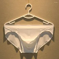 Underpants Sexy Underwear Semi Transparent U Convex Ice Silk Male Teenagers High Elastic Slim Fit Large Men&#39;s Briefs