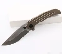 SMKE Knives Custom Norsem Flipper Pocket Folding Knife Satin DC53 Blade Bronze Anodised Titanium Handle Tactical Survival Knives1089134