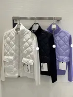 Maya 브랜드 디자이너 여성 다운 자수 완장 다운 재킷 2022 새로운 스탠드 업 칼라 니트 스웨터 탑 의류