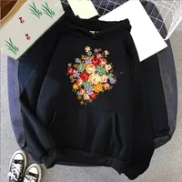 Sweat à capuche pour hommes Fleurie Imprimé Flower Pullover Casual Hotted StreetSwear Loog Sweat-shirt Unisex Top 90