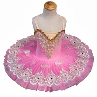 STAGE PEUR PROFESSIONNELLE BALLET TUTU SWAN LAKE Costume de danse rose Lace Broidered Girls Classical Withard Robe For Kids