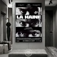 La Haine 1995 Films Impressions toile peinture de la haine vintage affiche fran￧aise drame de crime classique film mur art image chambre ￠ la maison d￩cor de la maison.