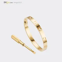 Классический браслет из брака браслета Love Carti Designer для женщин золотой браслет 4 бриллианты