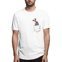 Męskie koszule T brązowe w kieszeni 2022 Summer moda 3D Wzór drukowania krótkiego rękawu