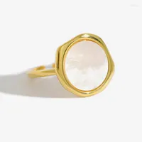 Cluster ringen peri'sbox verstelbare ronde witte schaal plat onregelmatige open metalen ring mode statement bohemian voor vrouwen 2022