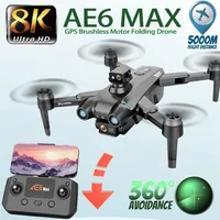 Dronlar AE6 Max Drone 4K 8K HD Kamera GPS 5G FPV Görsel Engeli Kaçınma Profesyonel Fırçasız Motor Quadcopter RC Dron Toys 221031