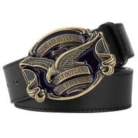 Belts Mens eagle belt illegal jeans only with pistol metal buckle cowboy