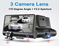 3 kamery samochodowe DVR automatyczne jazda samochodem samochodowym Pojazd rejestrator wideo 4Quot wyświetlacz FHD 1080p Przód 170 ° Tylny 140 ° Wnętrze 120 ° Night V8367003