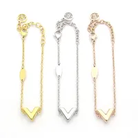 Bracelets de charme Titanium Steel LVS Lettre 18k Bracelet Gold Bijoux Luxury Love Bangles For Mens Womens Bijoux Cjewelers