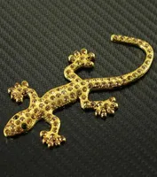 3D Solid Diamond Metal Gecko Naklezywa