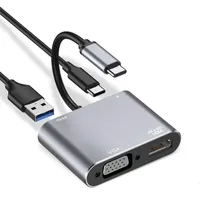 4 I 1 USB 3.0 HUB VGA Laptop Adapter PD Charge 4 Ports HDMI-kompatibel 4K Laptop Type-C Splitter Docking Station