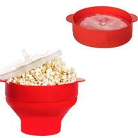 Nuove ciotole di silicone Makers Popcorn Makers Microonde Bucket Poppers Poppers Bowpers Ciotola Popcorn fai -da -te con coperchio 12 9yo d3