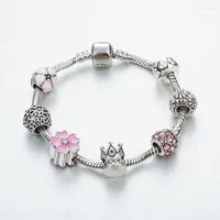 Bracelets de charme Annapaer Drop Flowers Queen Perles ￠ la main Bracelet europ￩en Perle DIY BIELLIR Pulseras Mujer Gift Fomen B16110