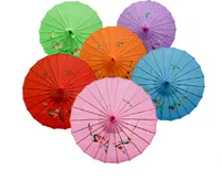 Chinois traditionnel en papier artisanal Papier parapluie en bois Handle de soie Silk Sanproofing Dance Cos Umbrella Enfants de f￪te de f￪te d￩coration