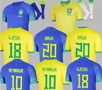 2022 Jersey de futebol Camiseta de Futbol Paqueta Brasil Nres Coutinho Camisa de futebol Jesus Marcelo Pele Casemiro Brasil 22 23 Maillots Football Men Jogador xxxl 4xl