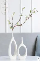 ceramic white modern creative flowers vase home decor vases for wedding decoration porcelain figurines TV cabinet decoration2089418