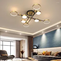 Plafonniers nordiques minimalistes de salon lampe de chambre ￠ coucher de violon cr￩atif moderne LED Luxury Art Deco Lighting