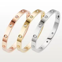 Love Screw Bracelet Designer Bracelets 10 Diamonds Bangle Luxury Jewelry Accessories Titanium Steel Alloy Gold-Plated Never Fade Not Allergic