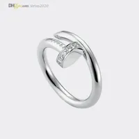 Anillos de diseñador anillo de uñas Carti Ring Diamond Ring Silver Women/Men Jewelry Luxury Titanium Steel Plated Never Fade No Allergic 21491608