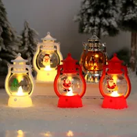 LED 다기능 조명 크리스마스 랜턴 LED 촛불 차 라이트 캔들 홈 크리스마스 장식을위한 메리 크리스마스 장식 산타 클로스 엘크 램프 새해