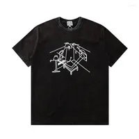 Herren T -Shirts 22SS Geometrische Muster Druck Kavierten Hemd M￤nner Frauen Eu Gr￶￟e Baumwollt -Shop Hip Hop Sommer Genshin Impact Impact
