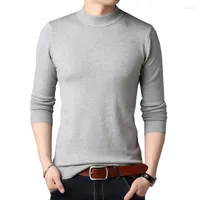 Maglioni maschili uomini marca maglione marchio autunno slim casual a colori solidi tortelneck th Youthwear plus size