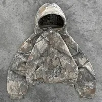 Streetwear Retro Camo Zipper Hoodie Y2K Coats Mens Hip Hop Tactics Fan Ultrasound Dalian Hoodie Sportswear Zipper Jacket Clothing 250206