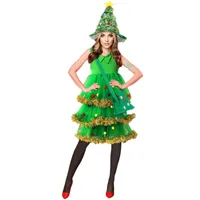 Disfraz De Árbol De Navidad Para Mujer – Set De 4 Piezas Con Vestido Y Accesorios, Estilo Vintage