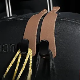 CARFIB Gancio Per Borsa Da Auto Pieghevole – Doppio Supporto Per Poggiatesta Posteriore, In Ecopelle Nera, Confezione Da 2 - 4