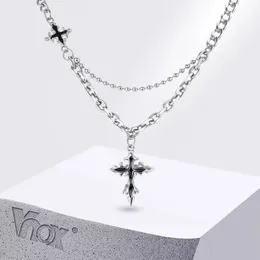 Epinki Collana Uomo Con Ciondolo Croce Nera – Acciaio Inossidabile, Catena 60 Cm, Ciondolo 2.8x4.6 Cm, Regalo Con Custodia E Carta